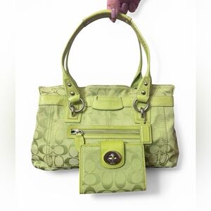 Coach Y2K Penelope Signature Shoulder Satchel & Matching Turnlock Wallet
